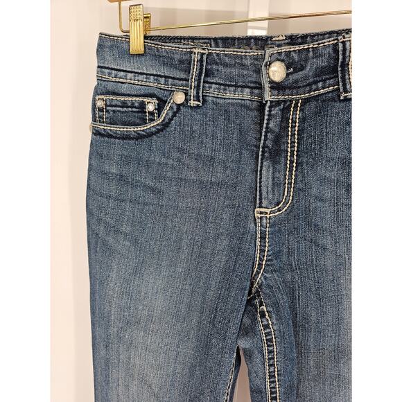 Code Blue Women's Mid Rise Skinny Embroidered Pocket Button Closer Jeans Size 27 - Picture 2 of 6